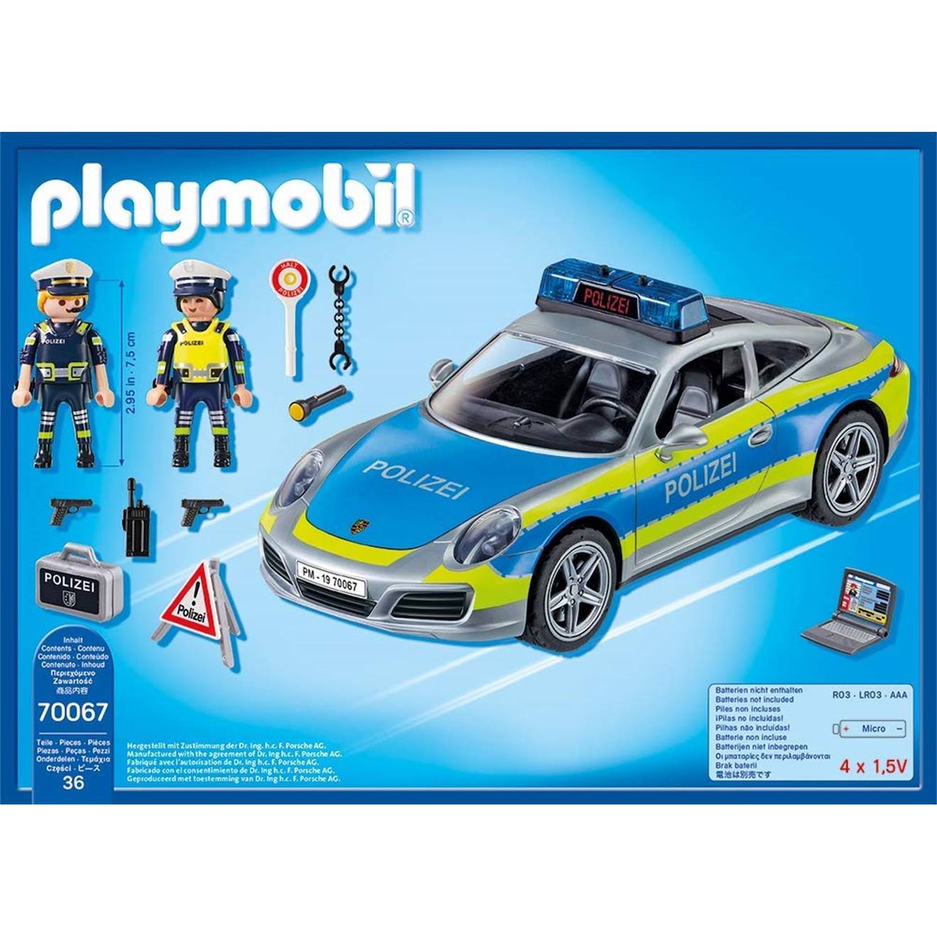 City action - porsche 911 carrera 4s police 70067 multicolore