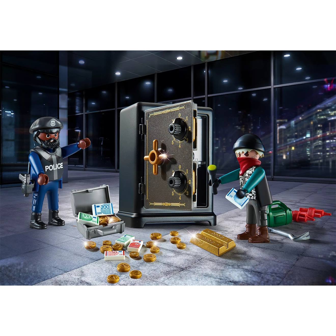 City action starter pack policier avec cambrioleur de coffre-fort 70908 multicolore