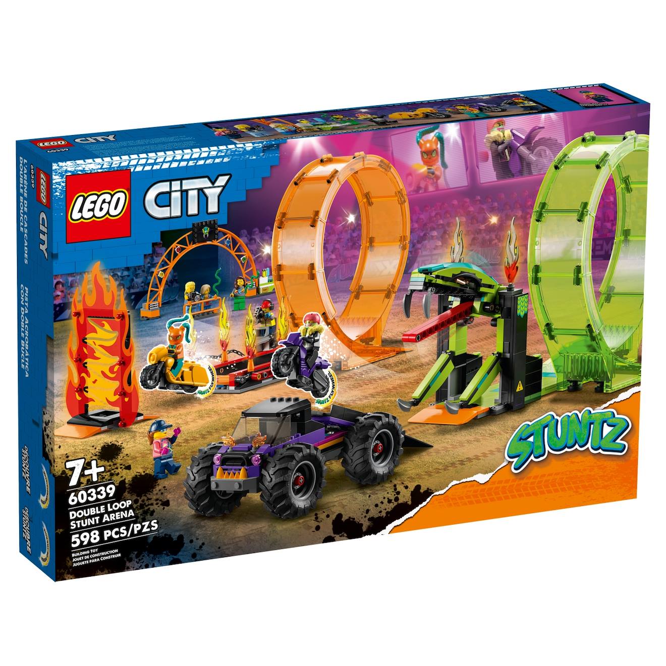City l'arène de cascade avec double looping 60339 multicolore