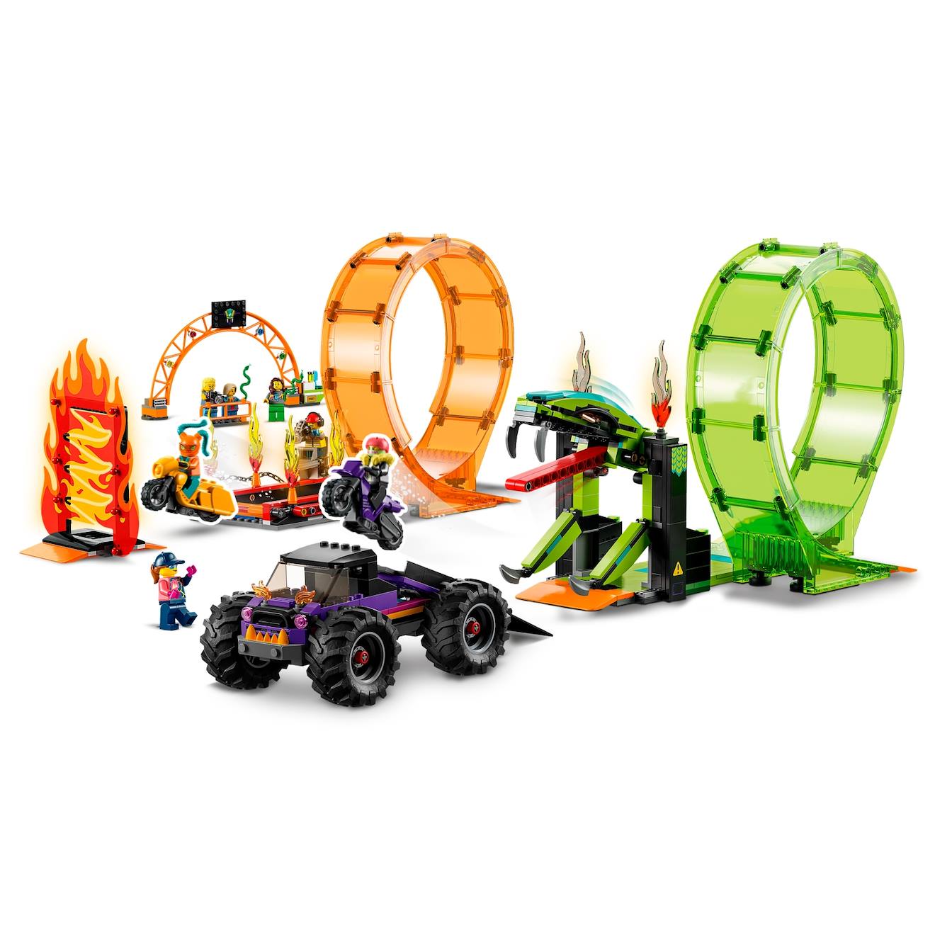 City l'arène de cascade avec double looping 60339 multicolore