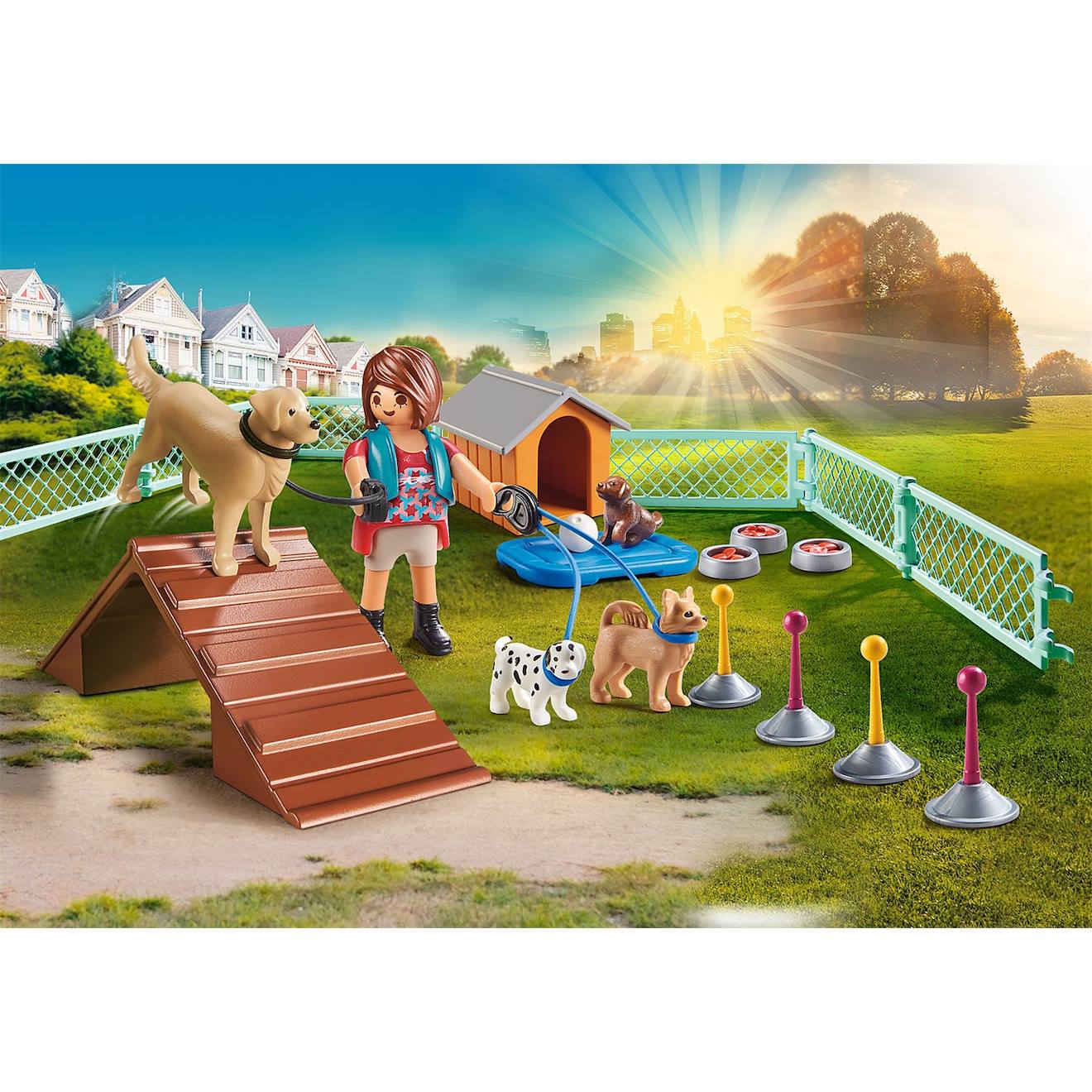 City life set cadeau éducatrice et chiens 70676 multicolore