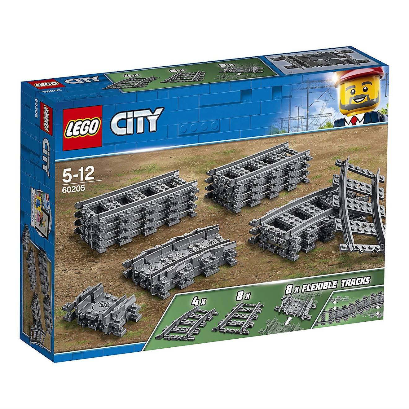 City - pack de rails 60205 gris