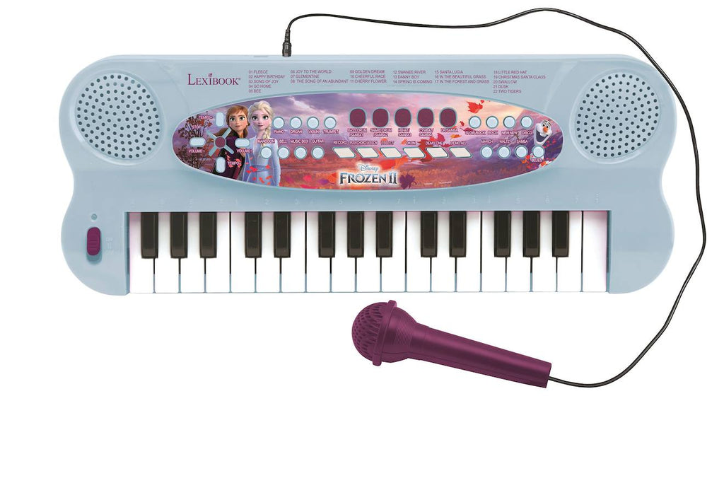 Clavier électronique musical avec micro Reine des Neiges bleu