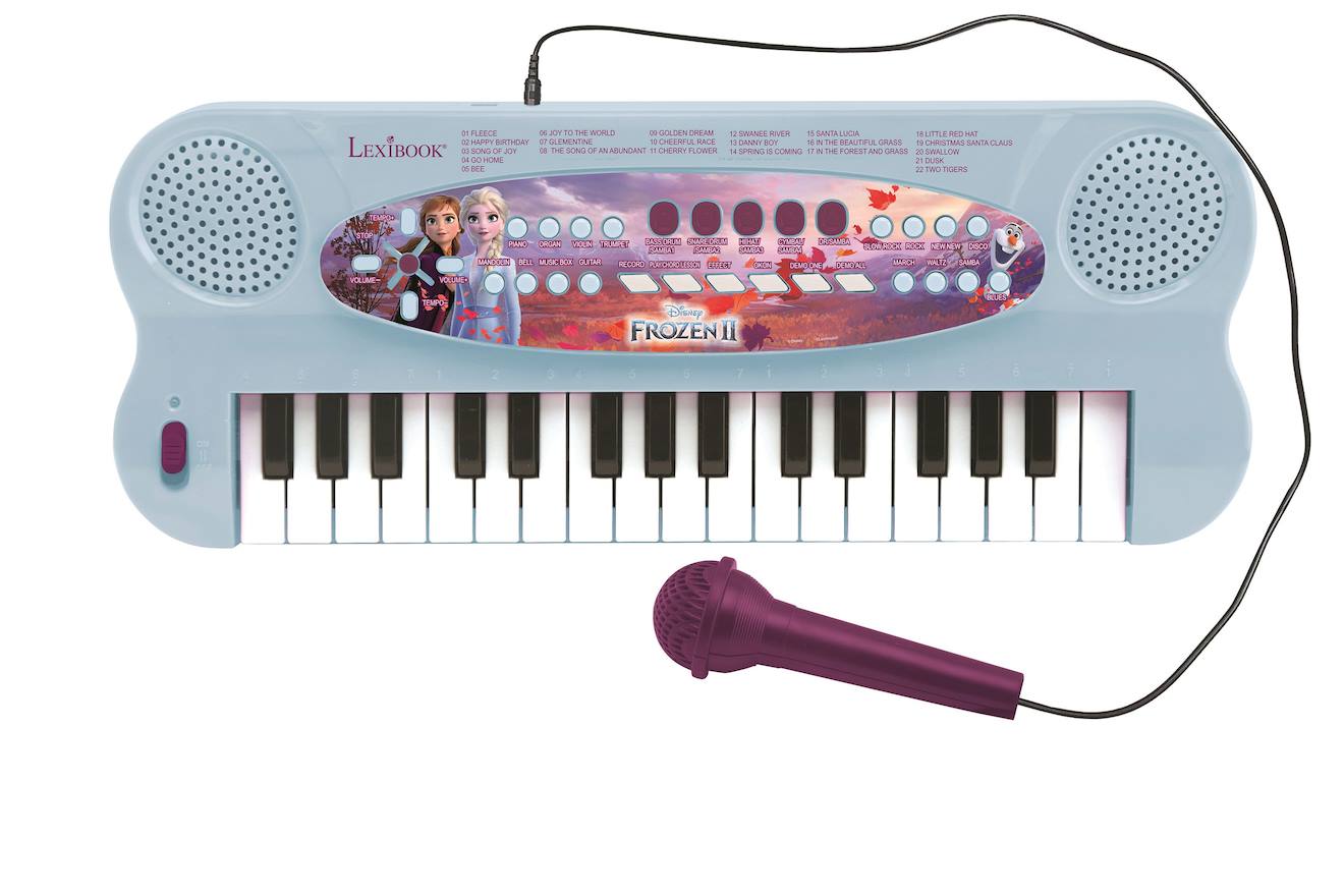 Clavier électronique musical avec micro Reine des Neiges bleu