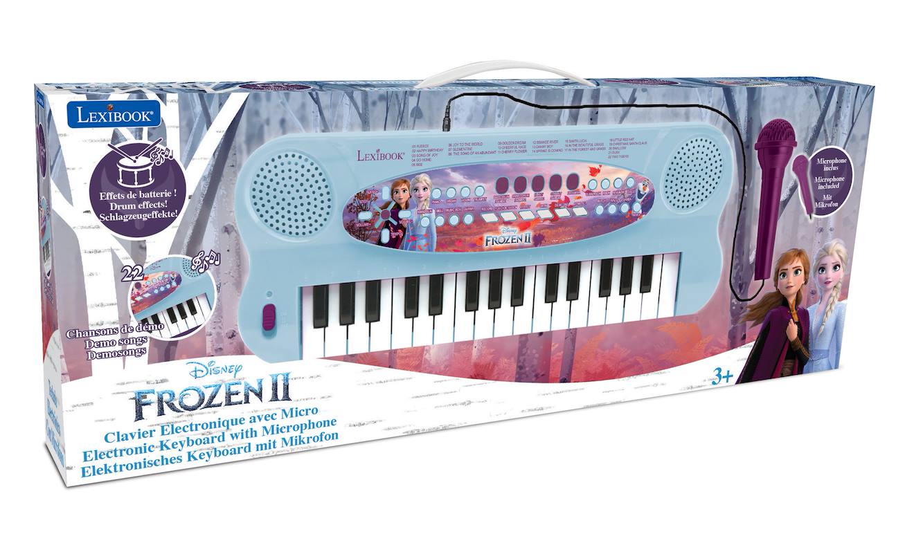 Clavier électronique musical avec micro Reine des Neiges bleu