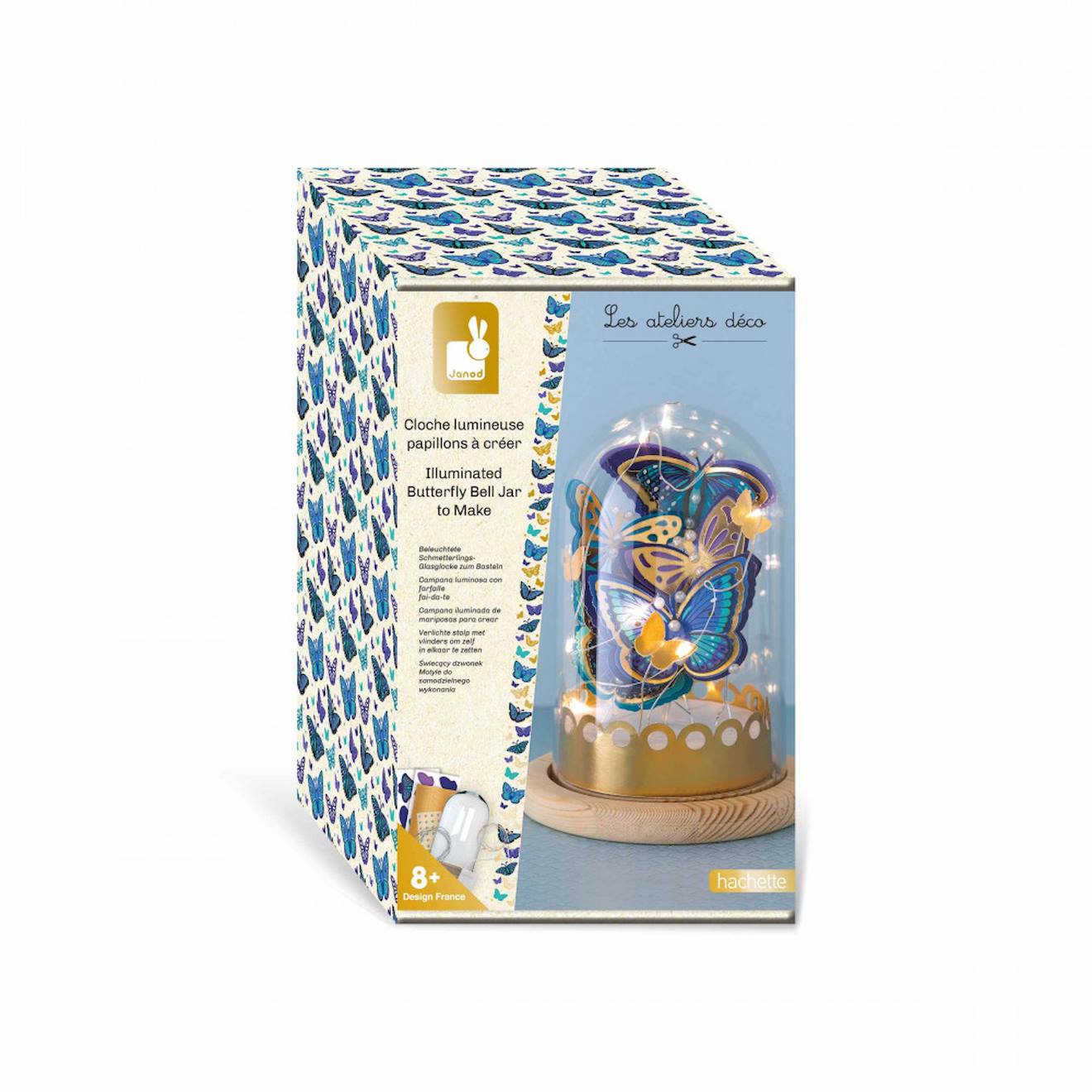 Cloche lumineuse papillons multicolore