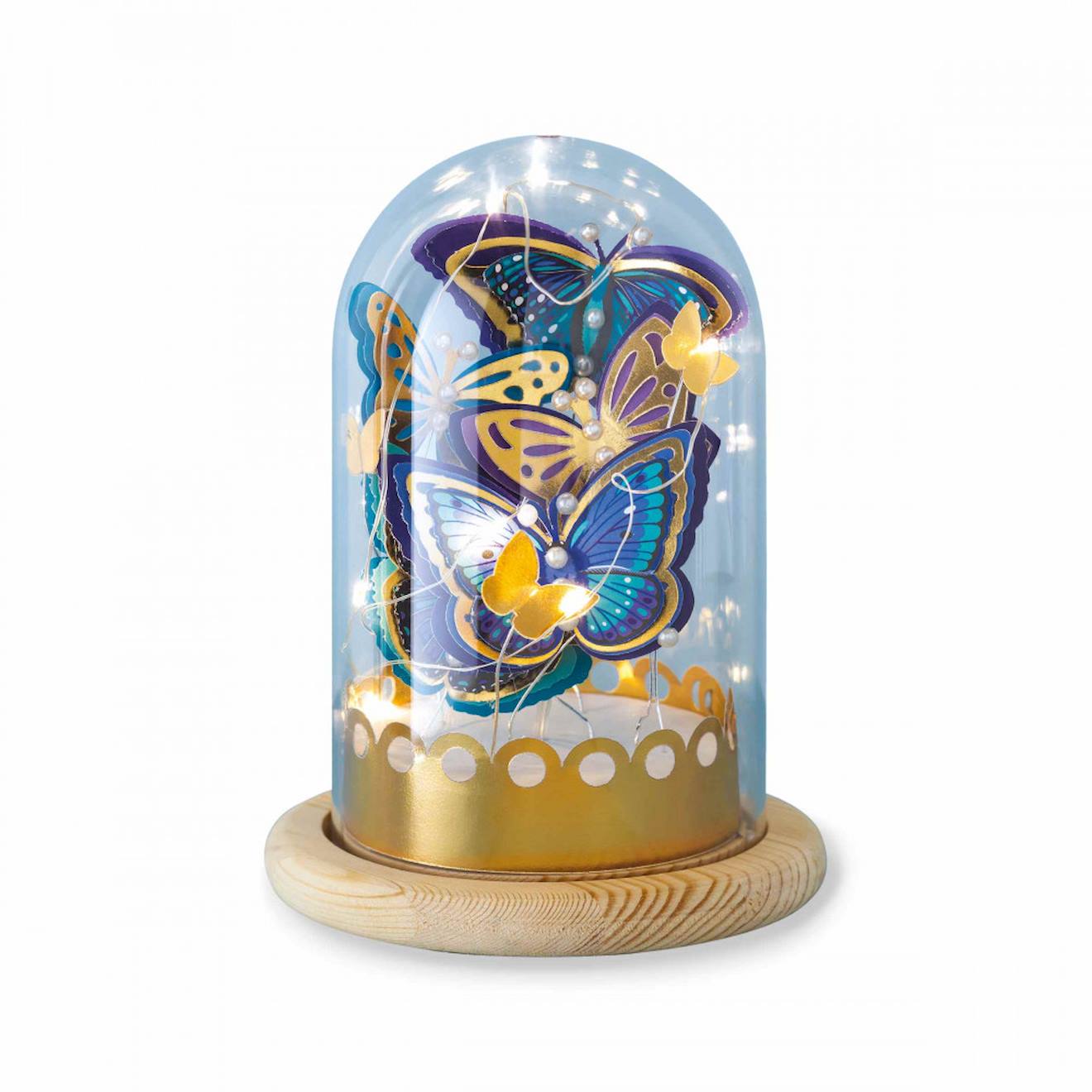 Cloche lumineuse papillons multicolore