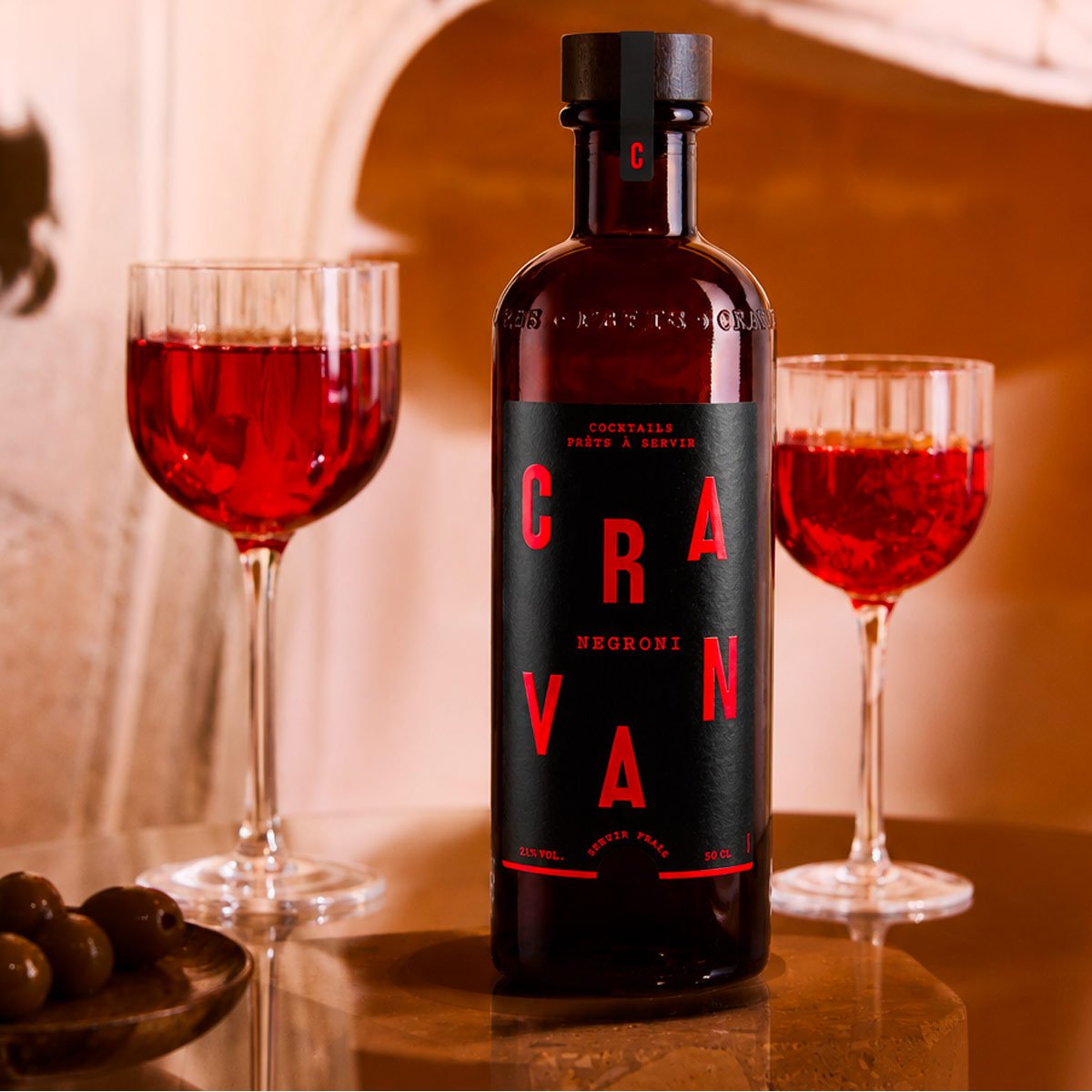 Bouteille Negroni Cravan 50 cl, cocktail prêt à servir