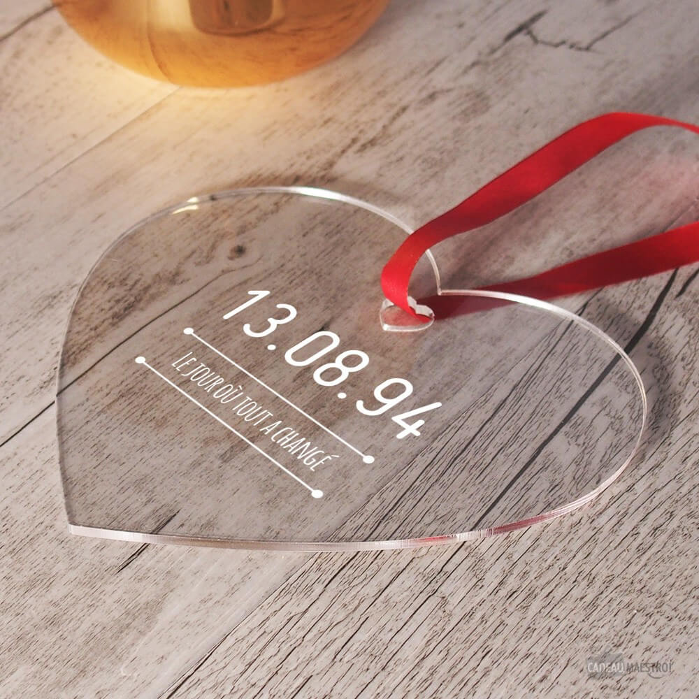 Coeur Date Importante à Personnaliser - Cœur Gravé