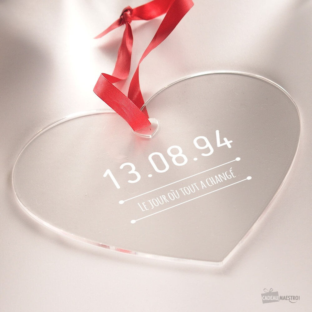 Coeur Date Importante à Personnaliser - Cœur Gravé CadoMaestro