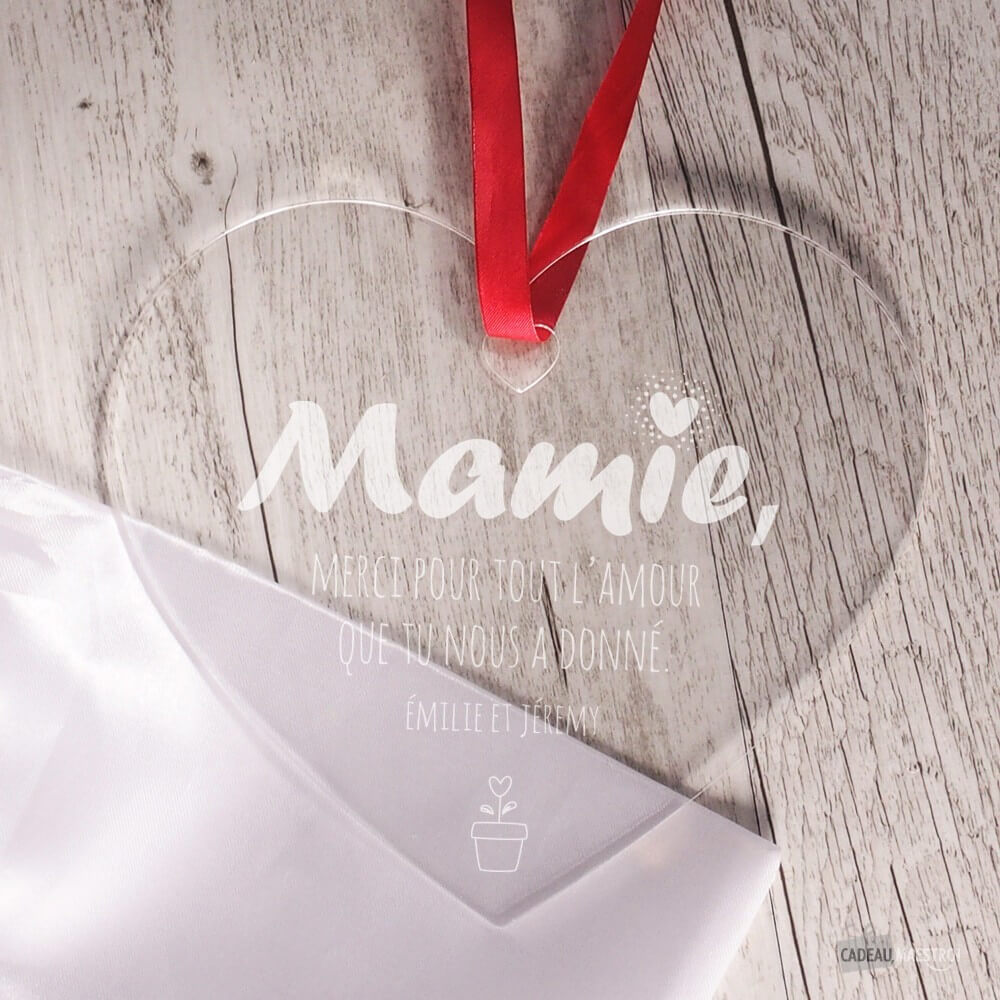 Coeur Mamie à Personnaliser - Cœur Gravé CadoMaestro