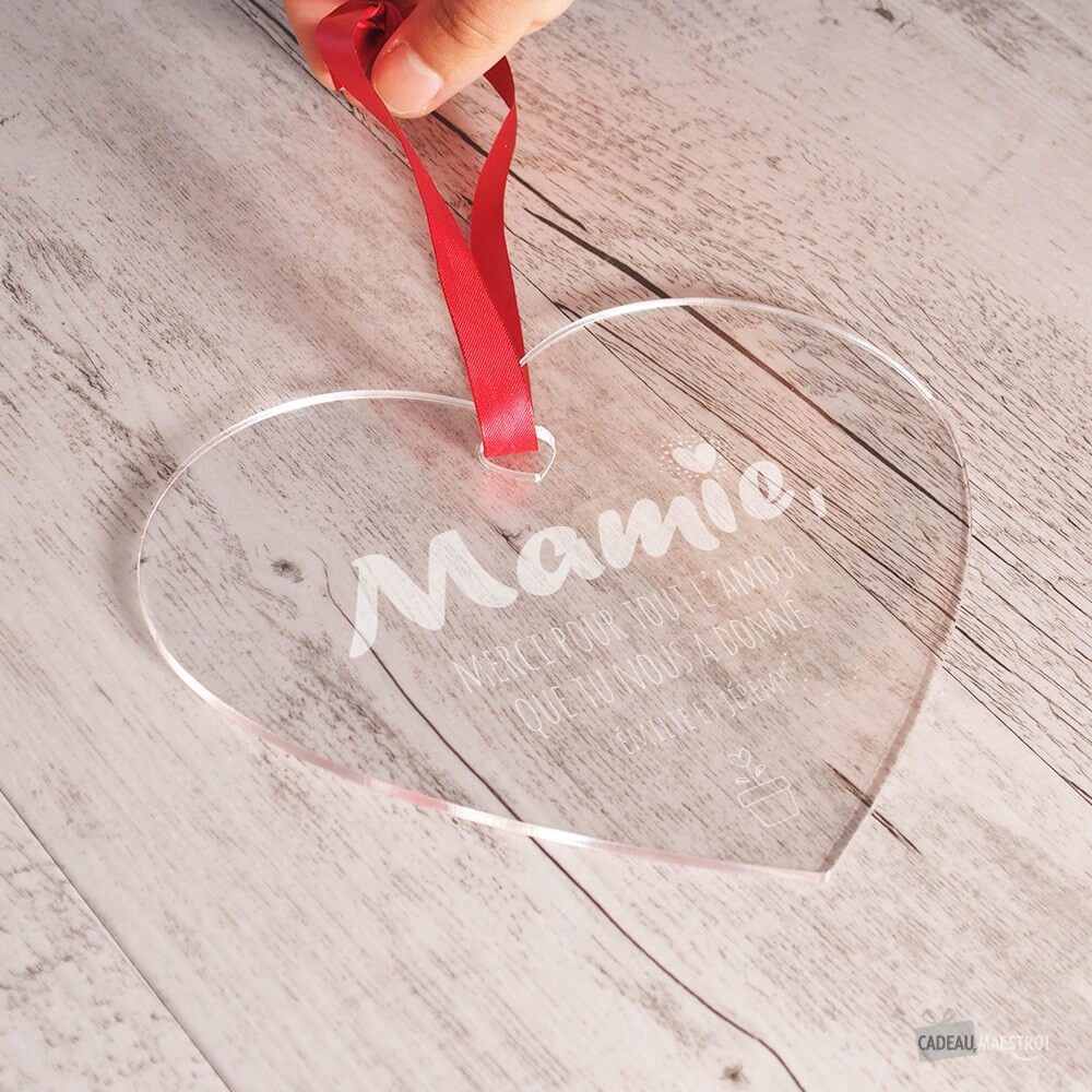 Coeur Mamie à Personnaliser - Cœur Gravé CadoMaestro