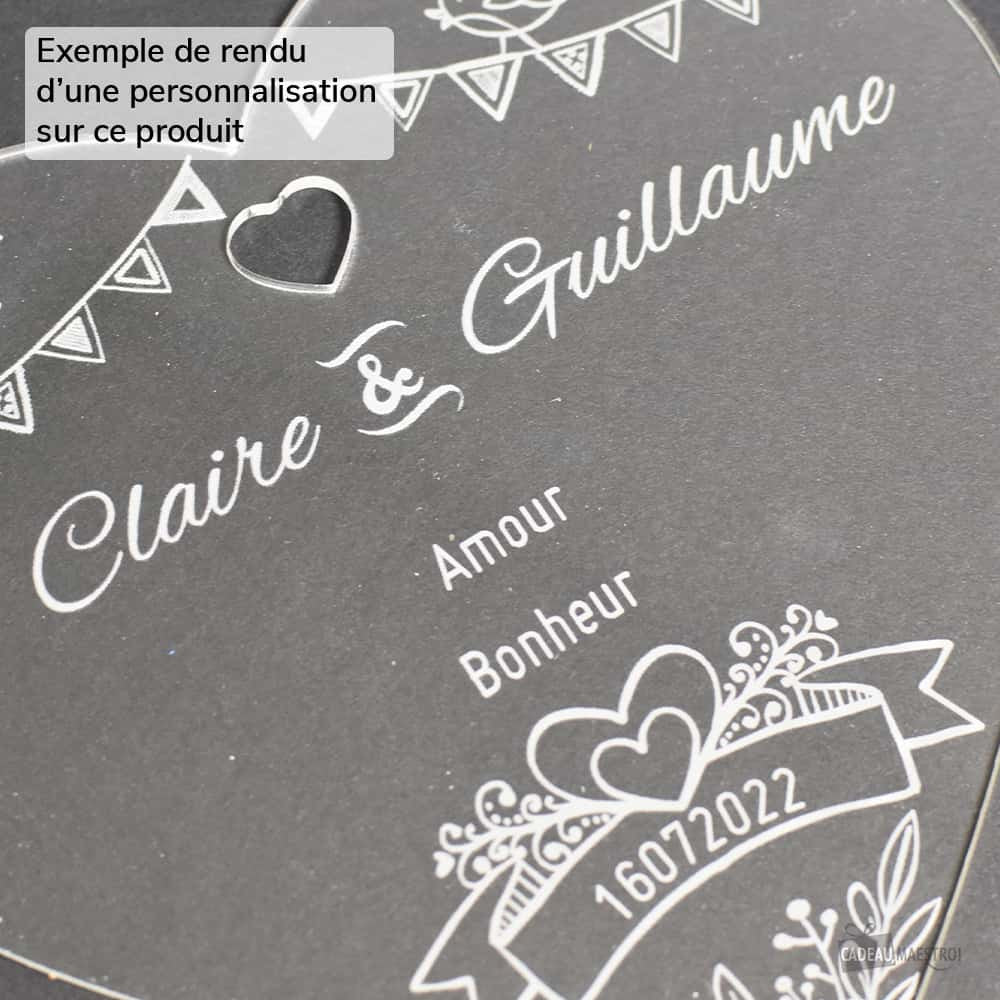 Coeur Mariage À Personnaliser - Cœur Gravé CadoMaestro