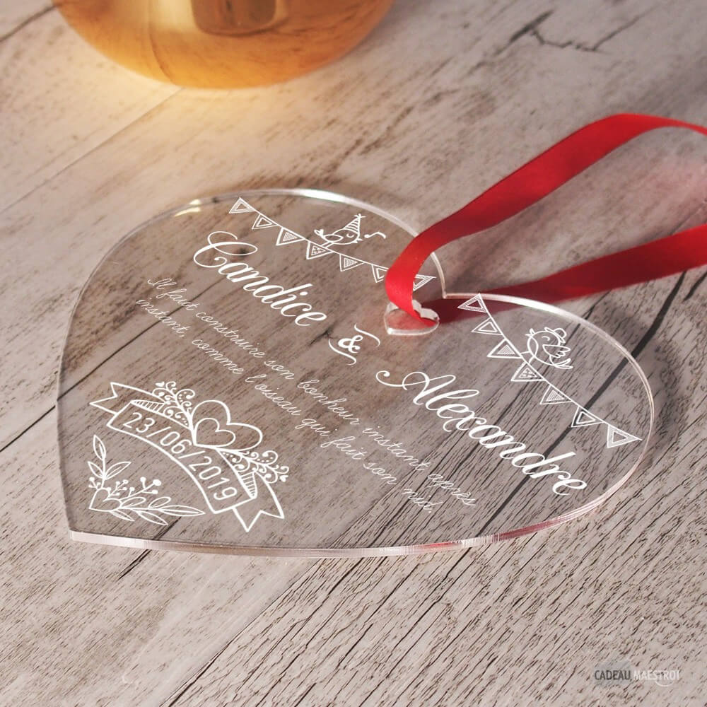 Coeur Mariage À Personnaliser - Cœur Gravé