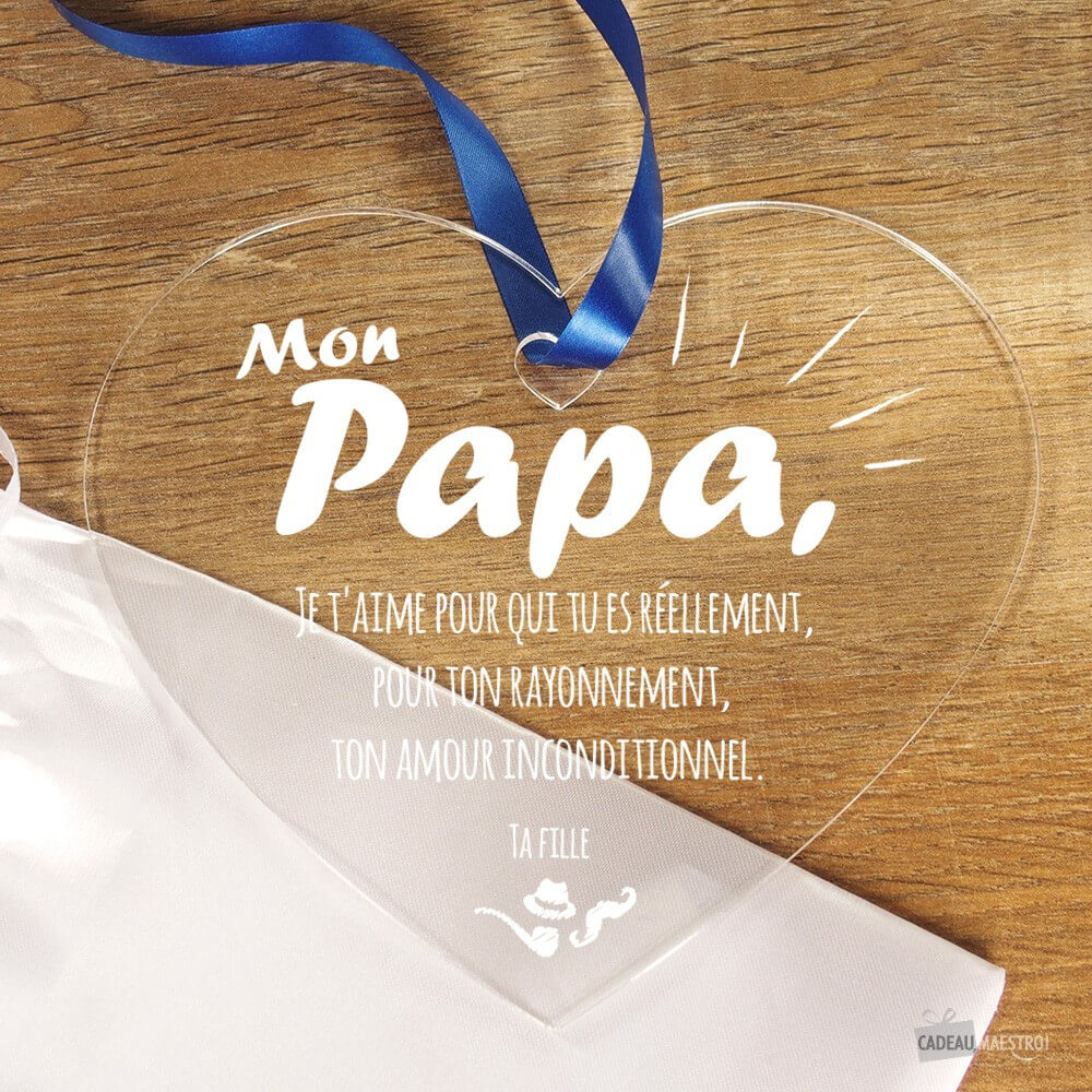 Coeur Papa À Personnaliser - Cœur Gravé CadoMaestro
