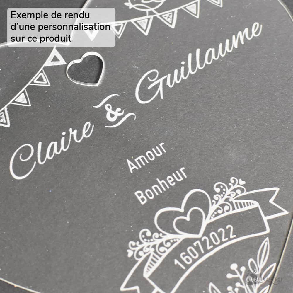 Coeur Papy à Personnaliser - Cœur Gravé CadoMaestro