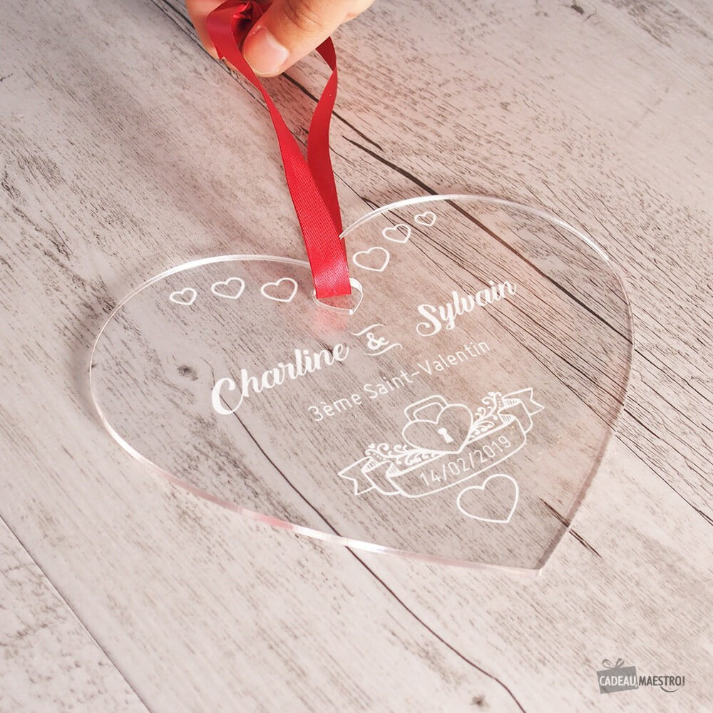 Coeur Saint-Valentin À Personnaliser - Cœur Gravé CadoMaestro