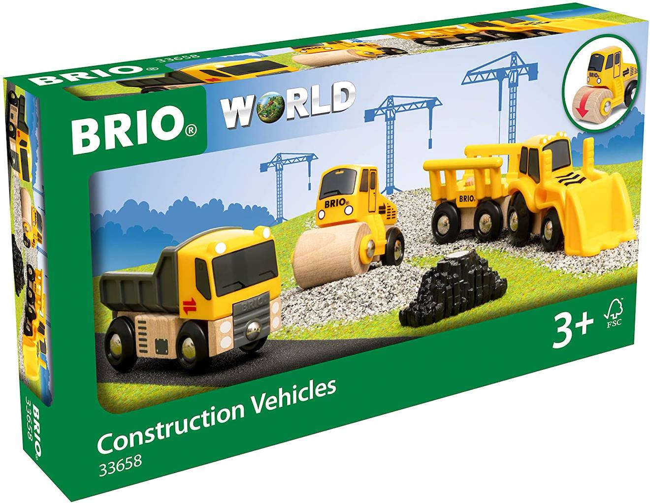 Coffret 3 engins de chantier jaune