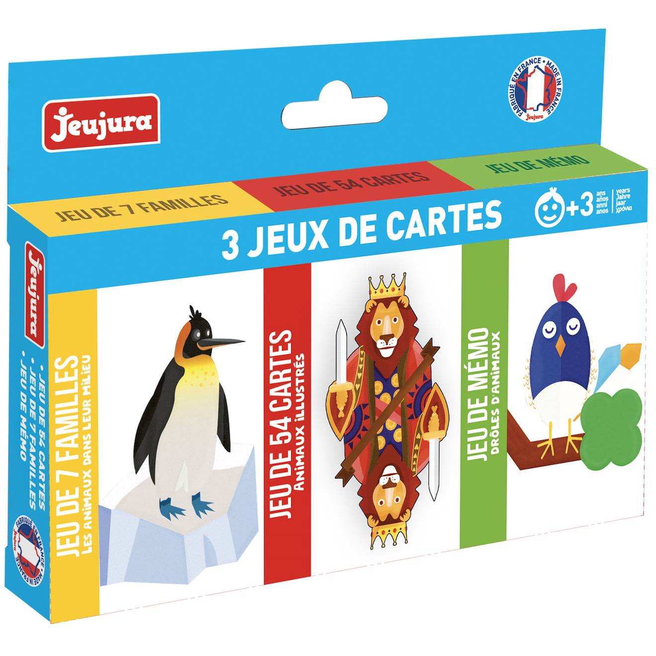 Coffret 3 jeux de cartes blanc
