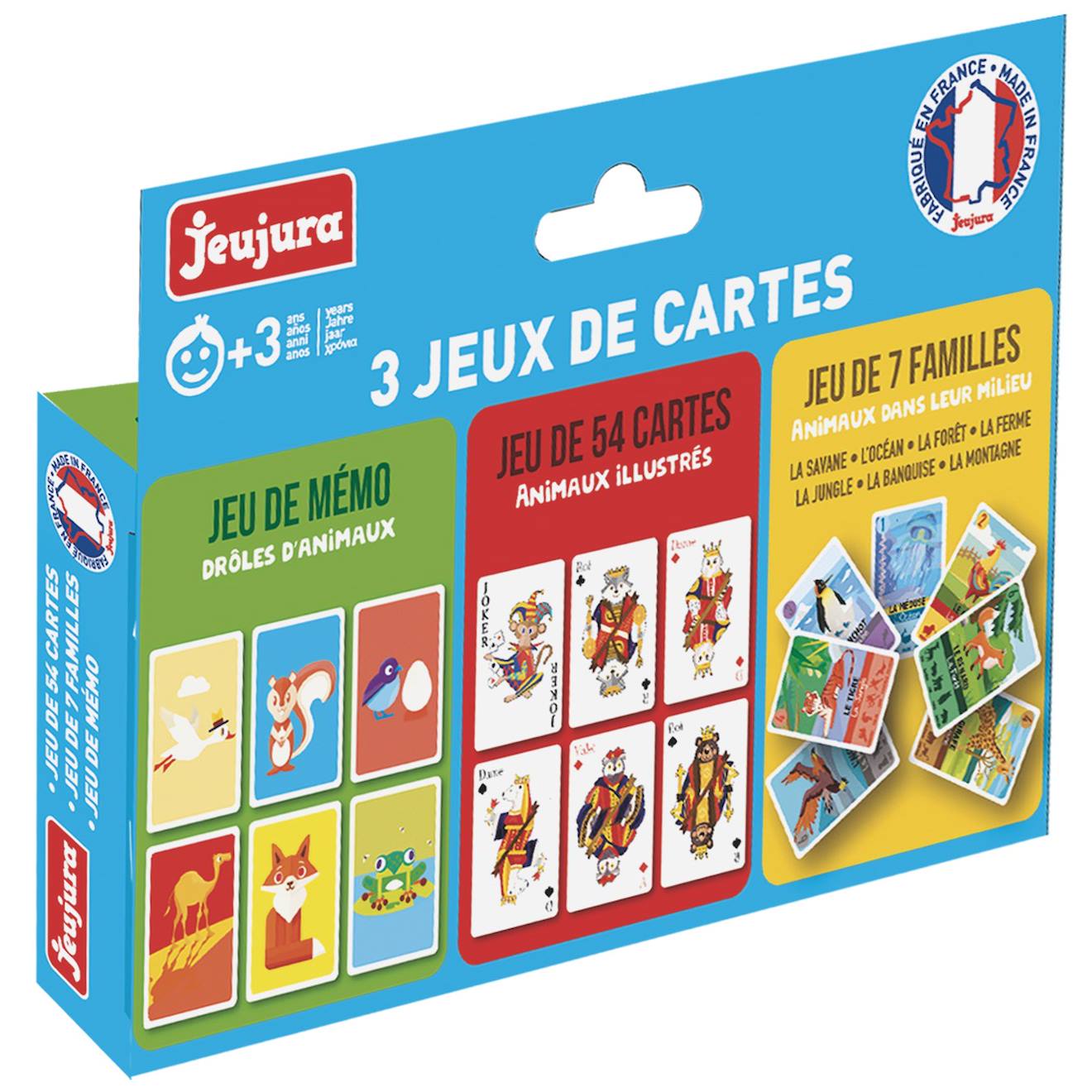 Coffret 3 jeux de cartes blanc