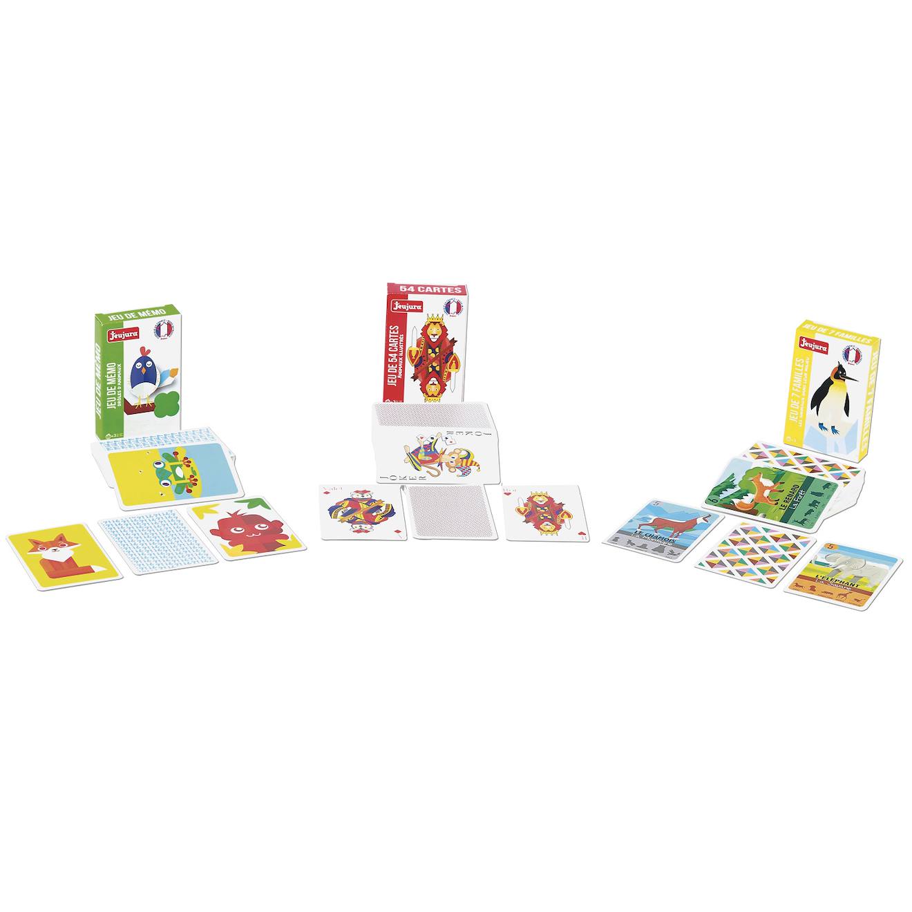 Coffret 3 jeux de cartes blanc