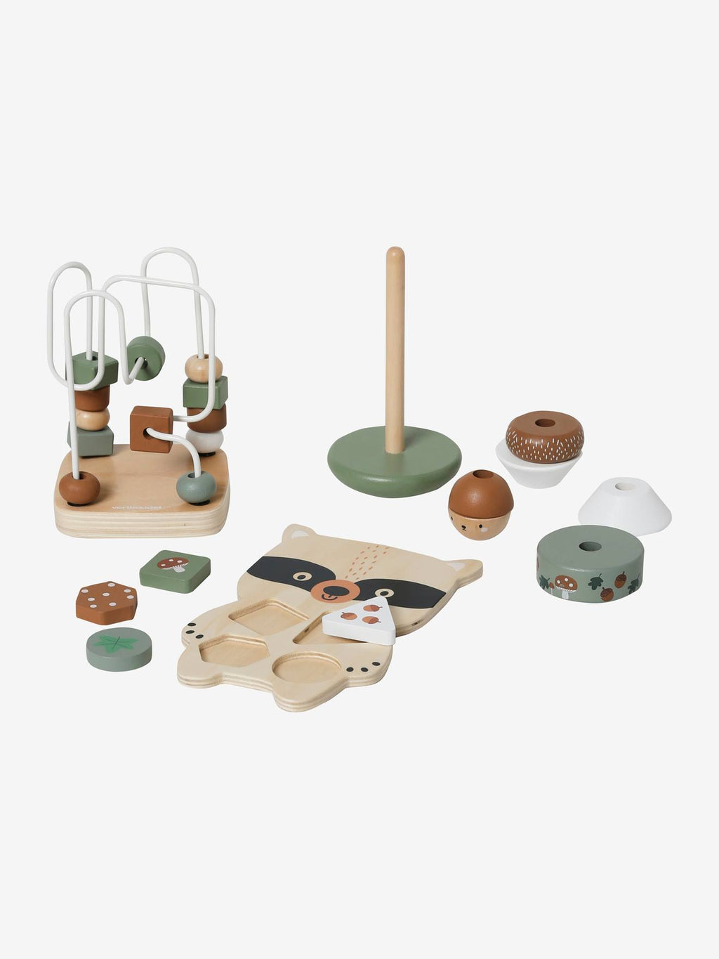 Coffret 3 jeux d'éveil green forest en bois FSC green forest