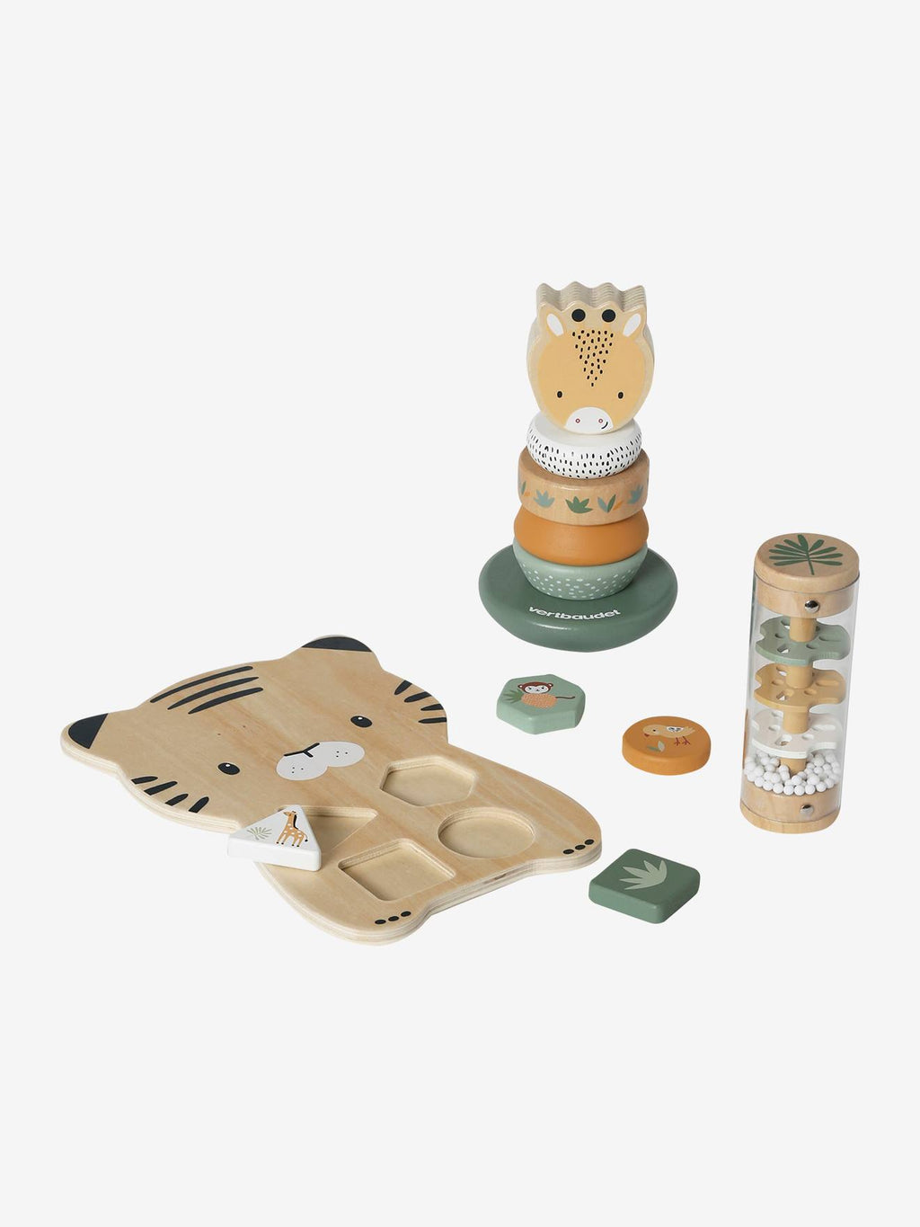 Coffret 3 jeux d'éveil tanzanie en bois FSC jaune