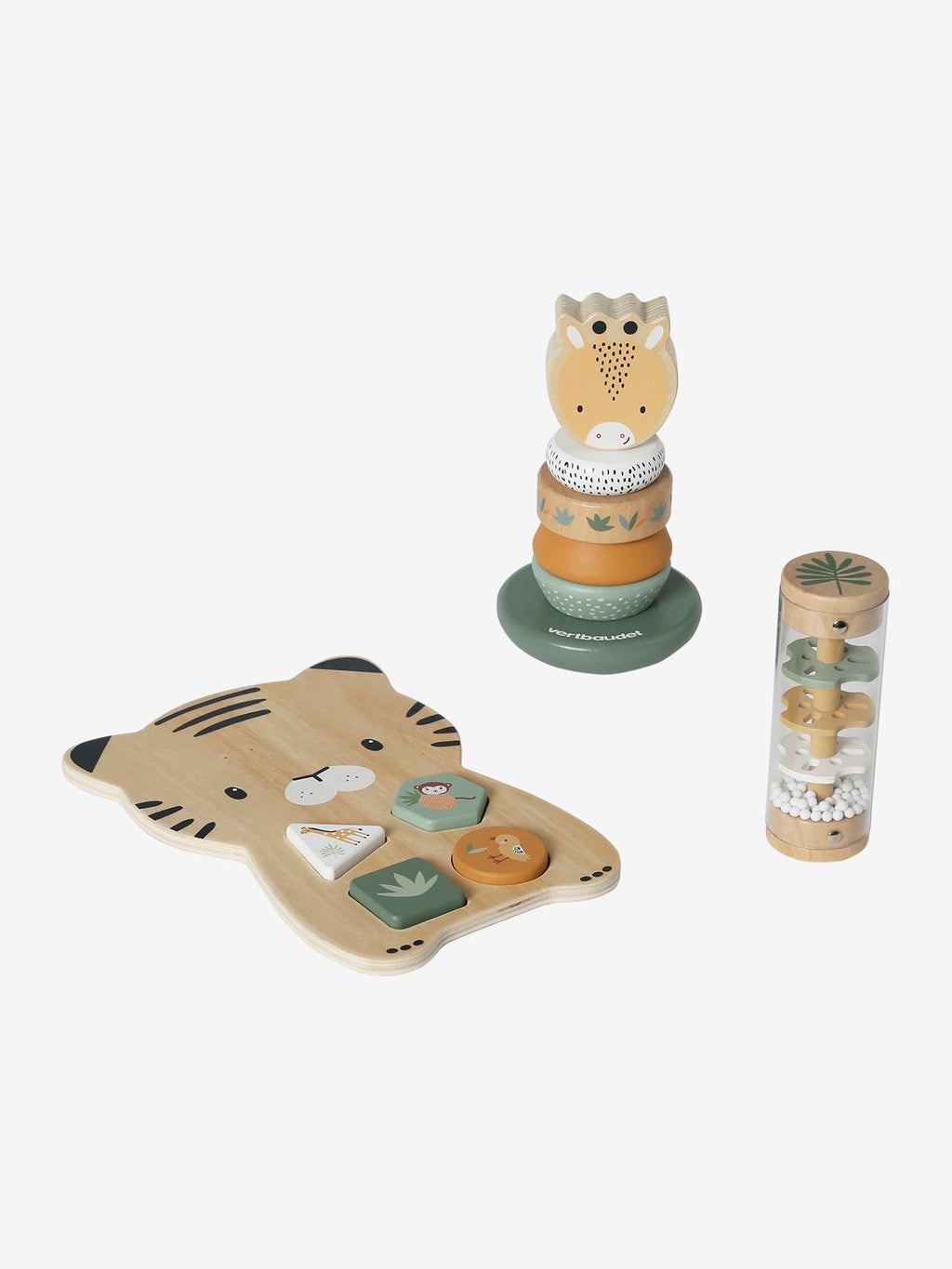 Coffret 3 jeux d'éveil tanzanie en bois FSC jaune