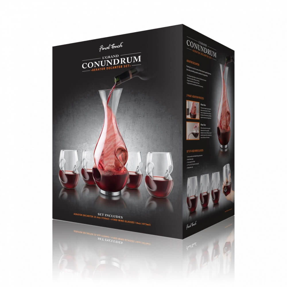 Coffret 4 Verres et Carafe Enigme - Carafe Vin Originale Final Touch