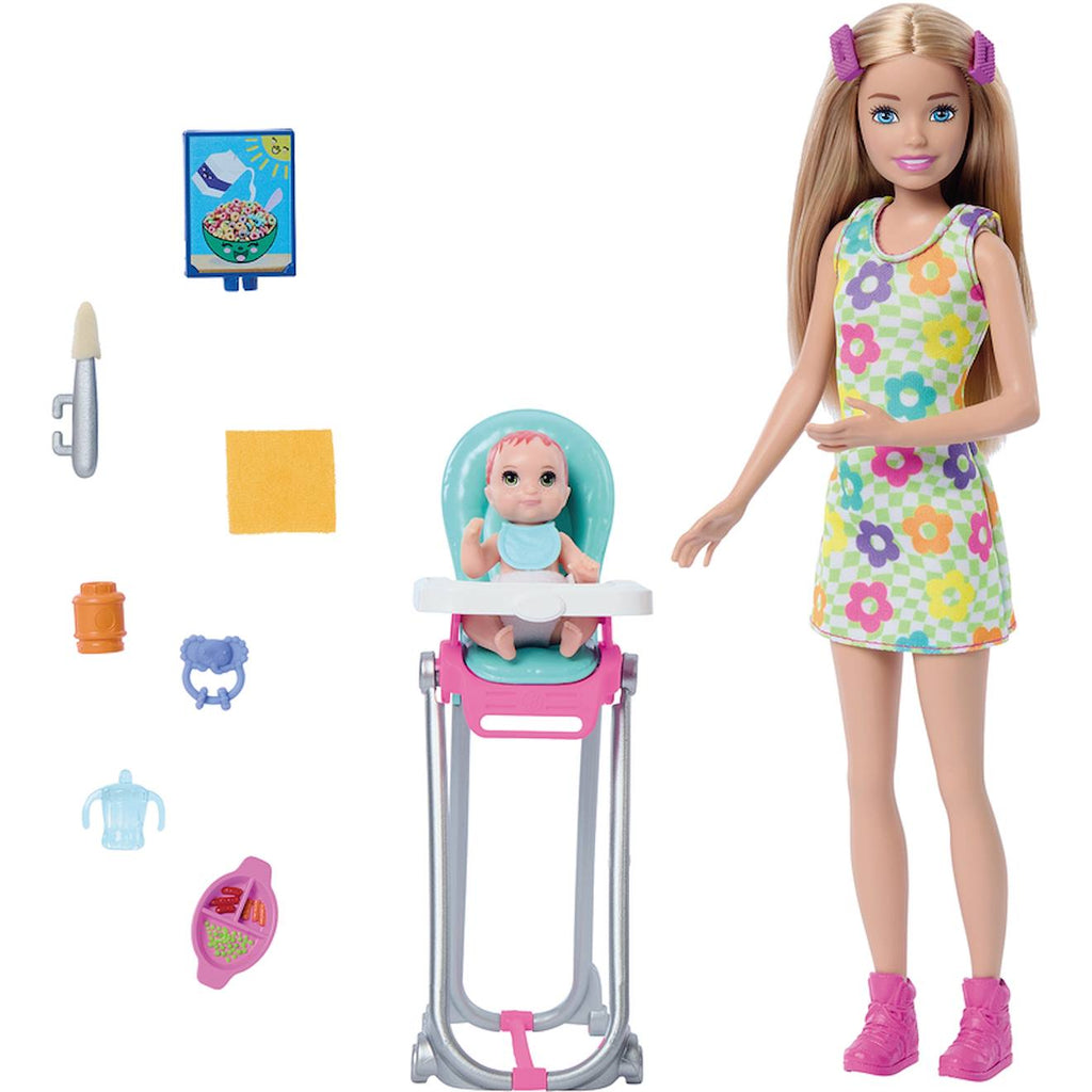 Coffret baby-sitter repas bébé Barbie multicolore