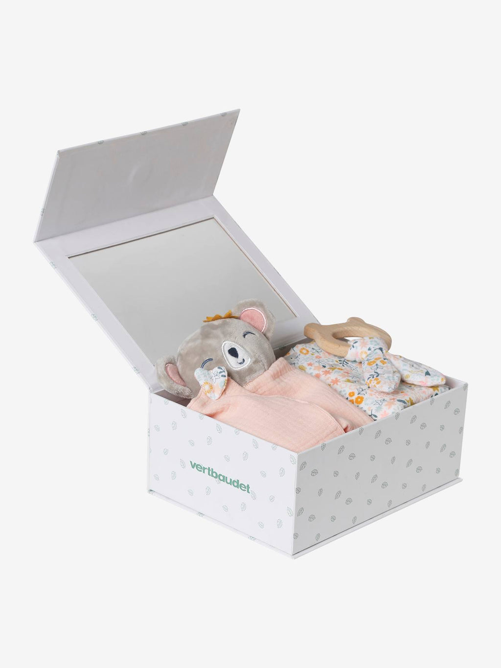 Coffret cadeau 3 pièces : lange + doudou personnalisable + hochet koala