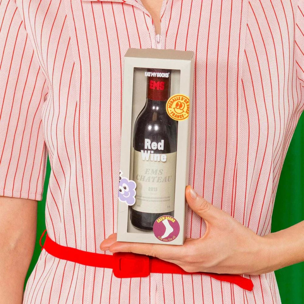 Coffret Chaussettes Bouteille de Vin Rouge Rouge - Chaussettes Originales