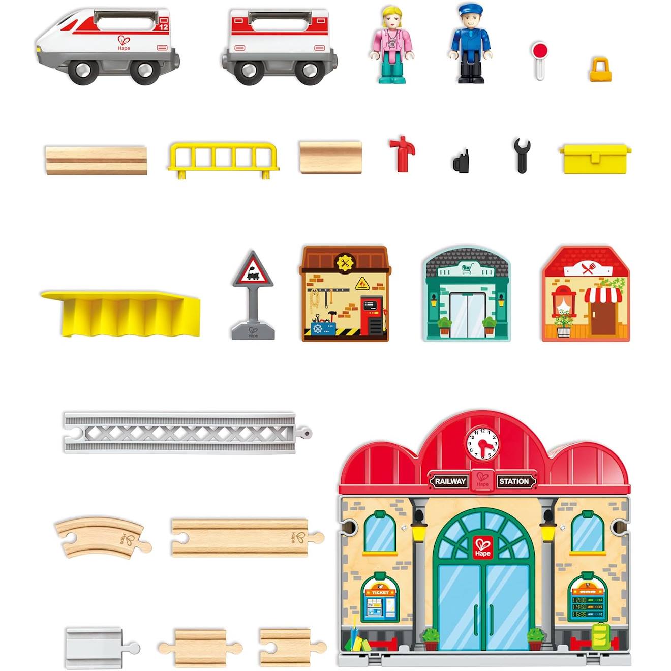 Coffret circuit de train portable rouge