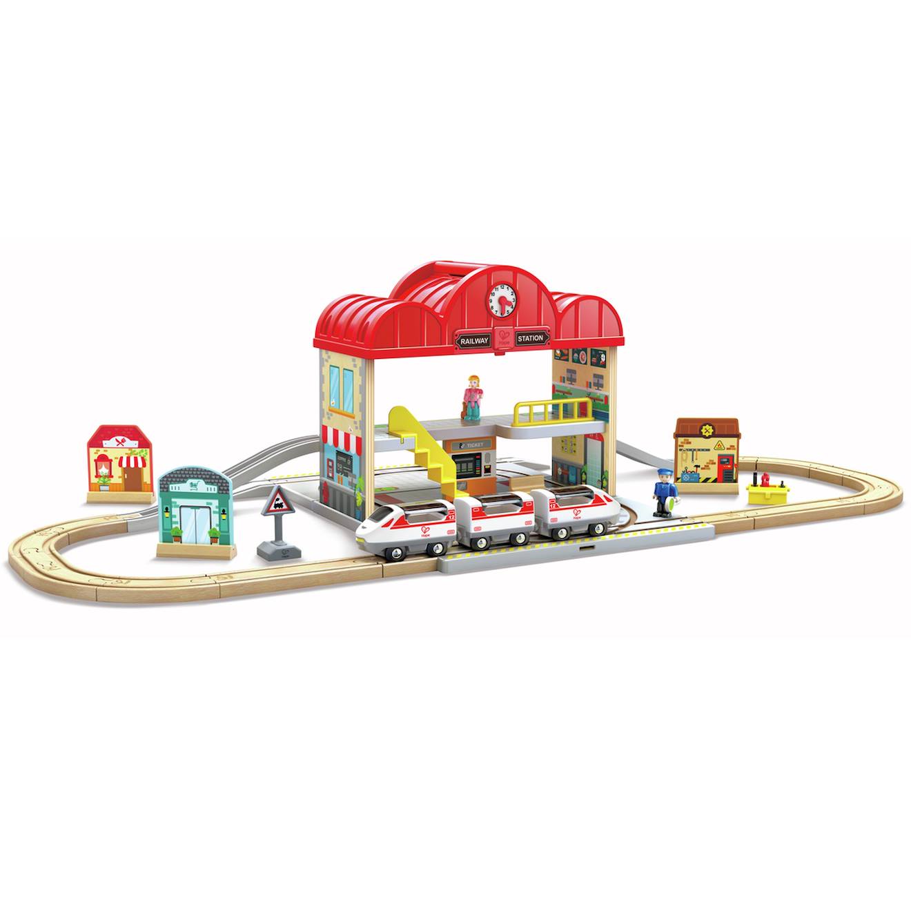 Coffret circuit de train portable rouge