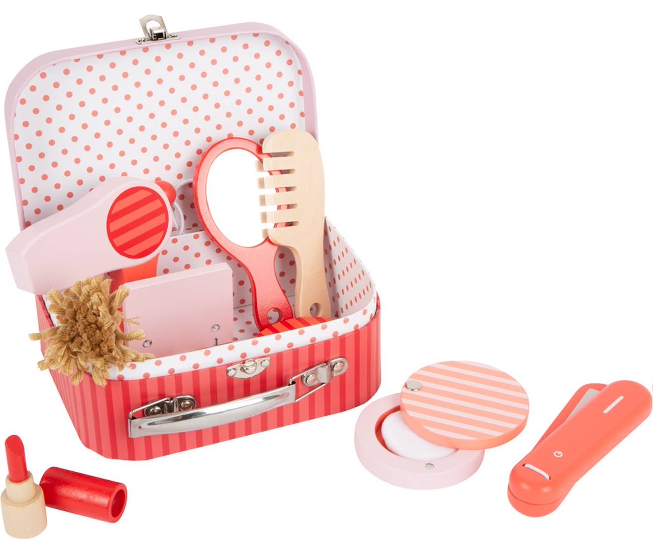 Coffret cosmétique et coiffure rétro rouge