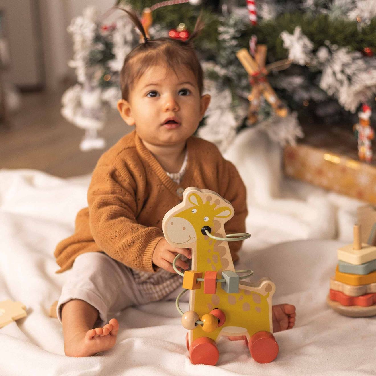 Coffret de 3 jouets d'éveil en bois multicolore