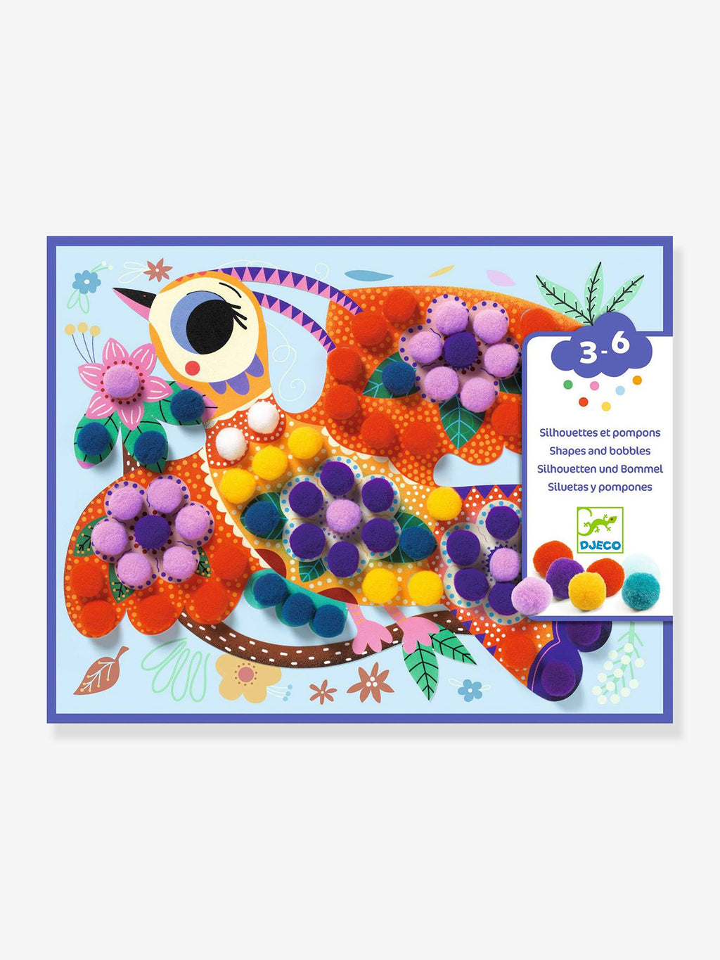 Coffret de collage silhouettés et pompons - panachés