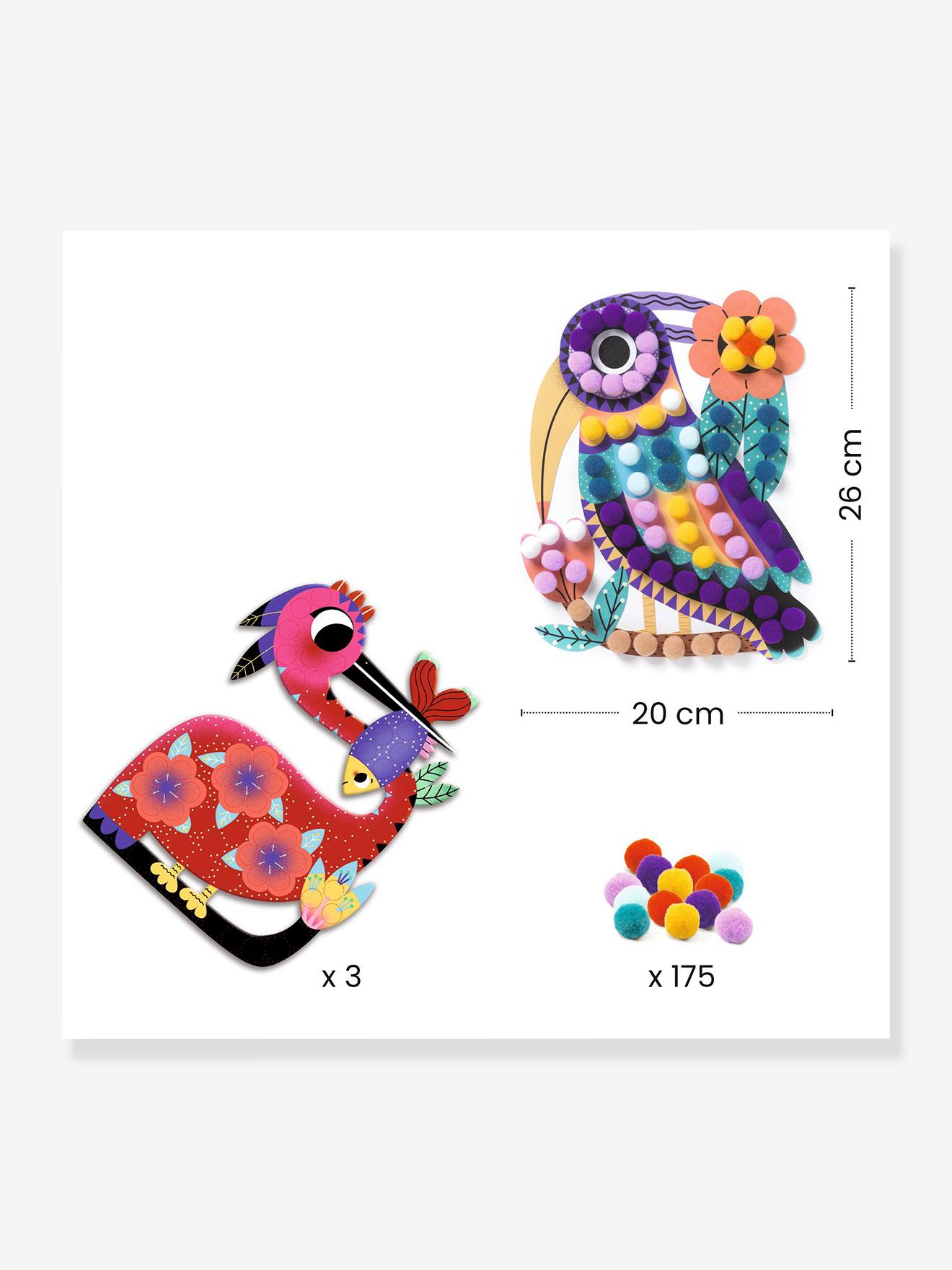 Coffret de collage silhouettés et pompons - panachés