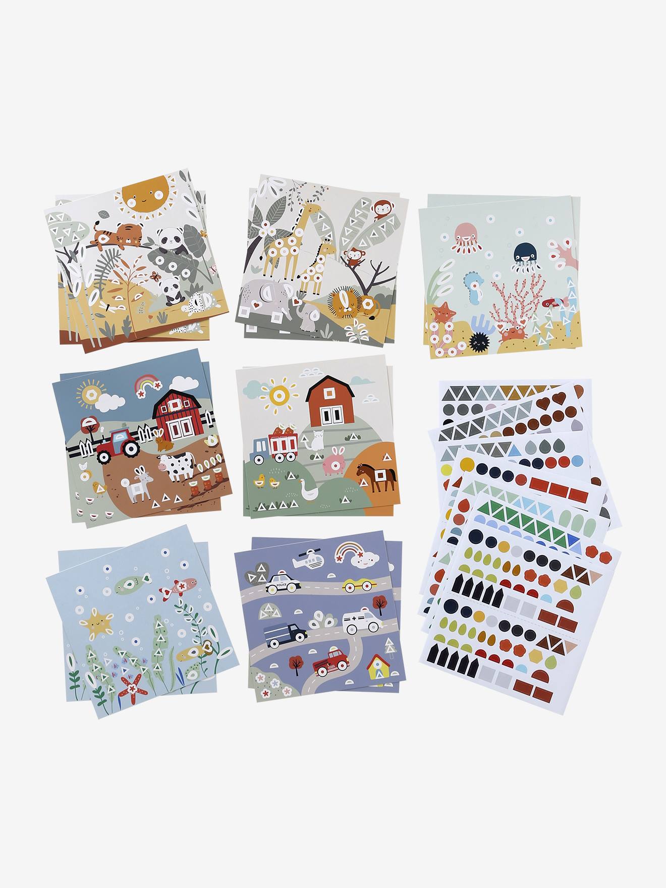 Coffret de gommettes géométriques multicolore
