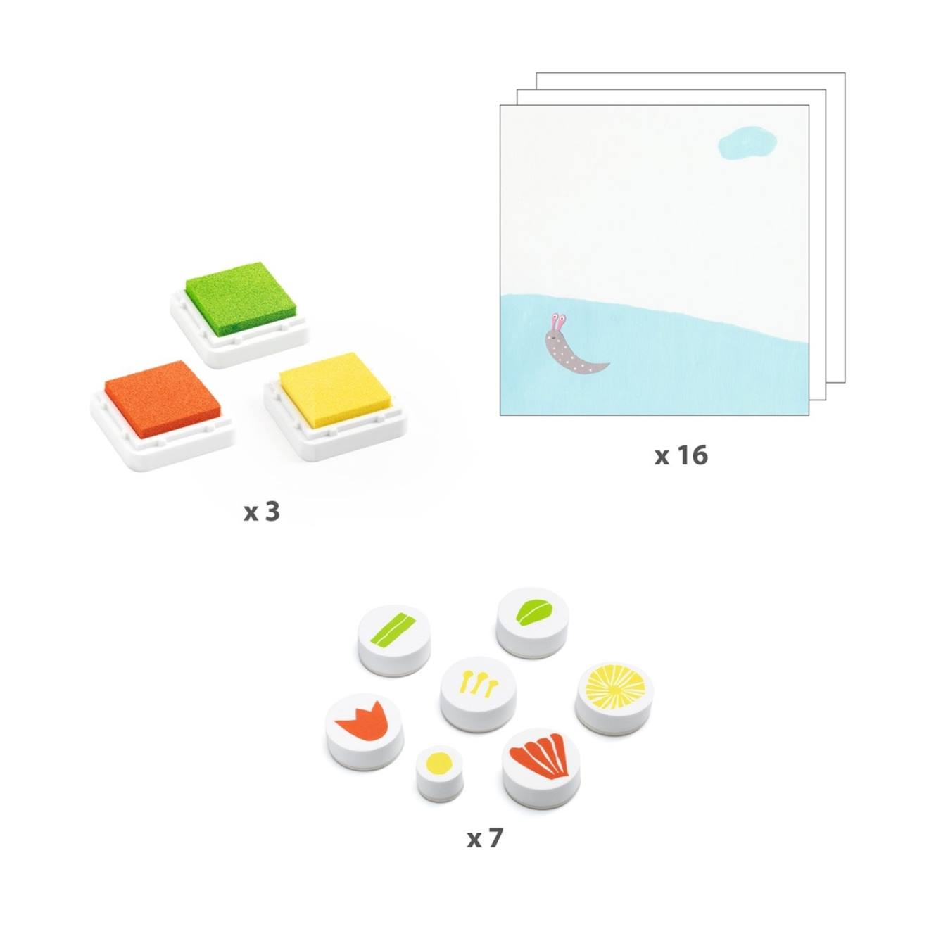 Coffret de tampons fleurs multicolore