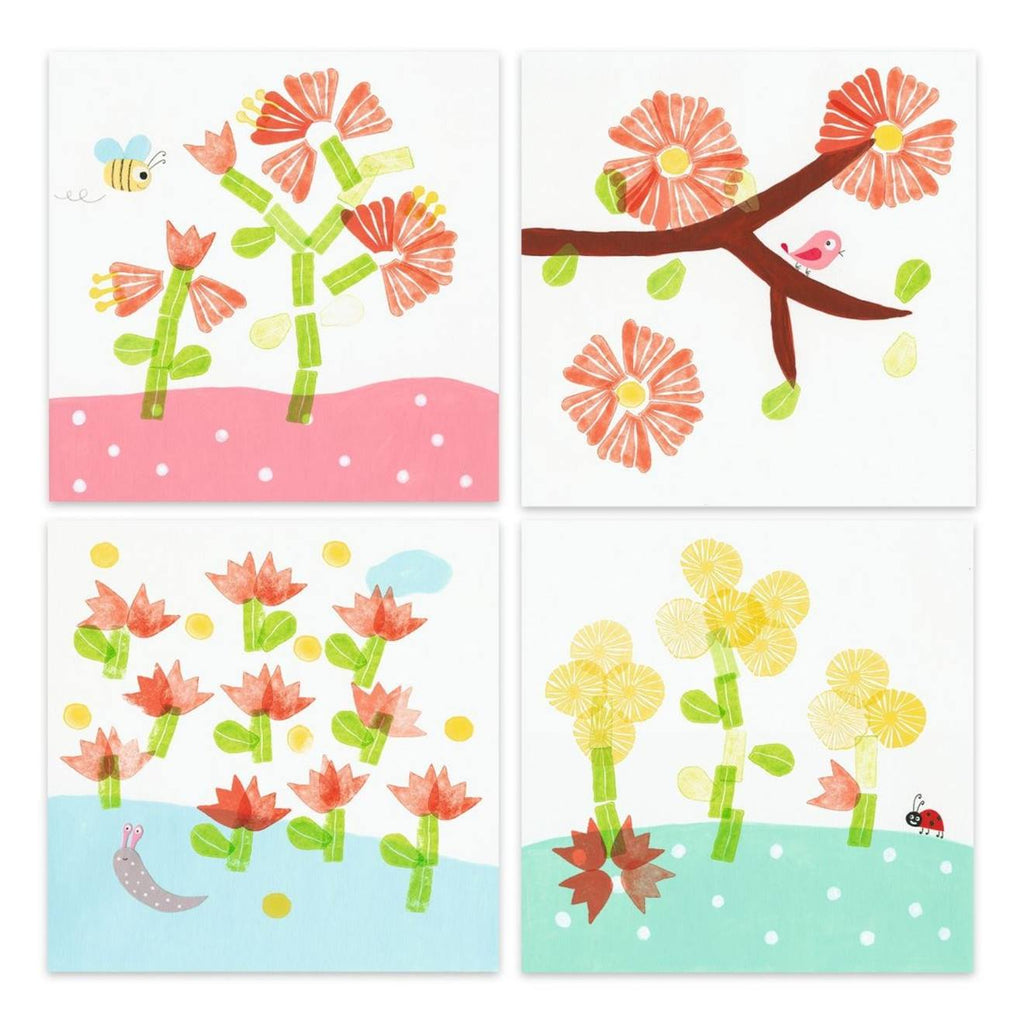 Coffret de tampons fleurs multicolore