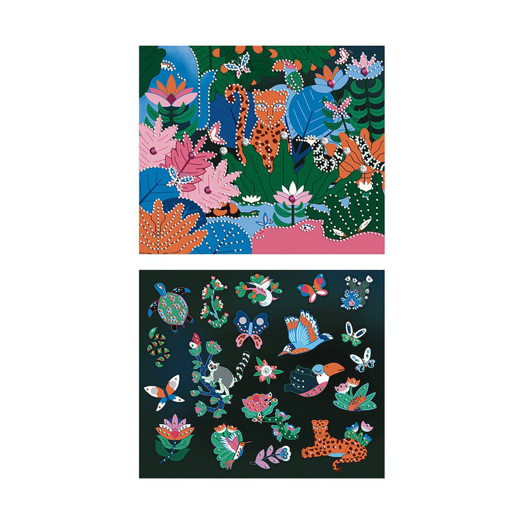Coffret diamond painting phosphorescents la jungle multicolore