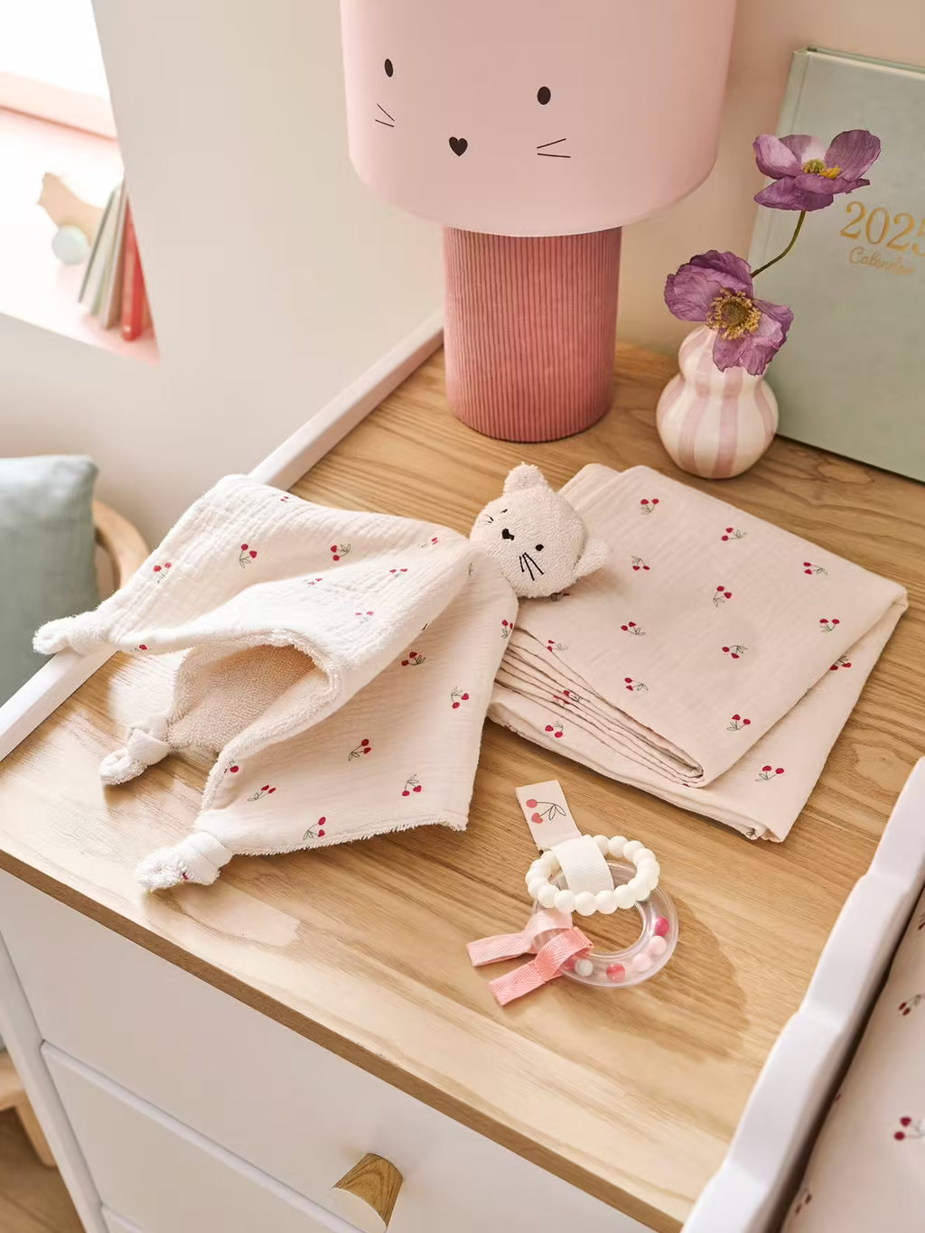 Coffret naissance personnalisable imprimé cerises Cherry - Vertbaudet