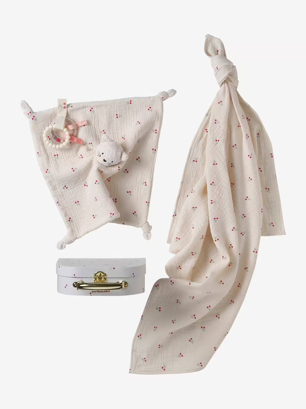 Coffret naissance personnalisable imprimé cerises Cherry - Vertbaudet