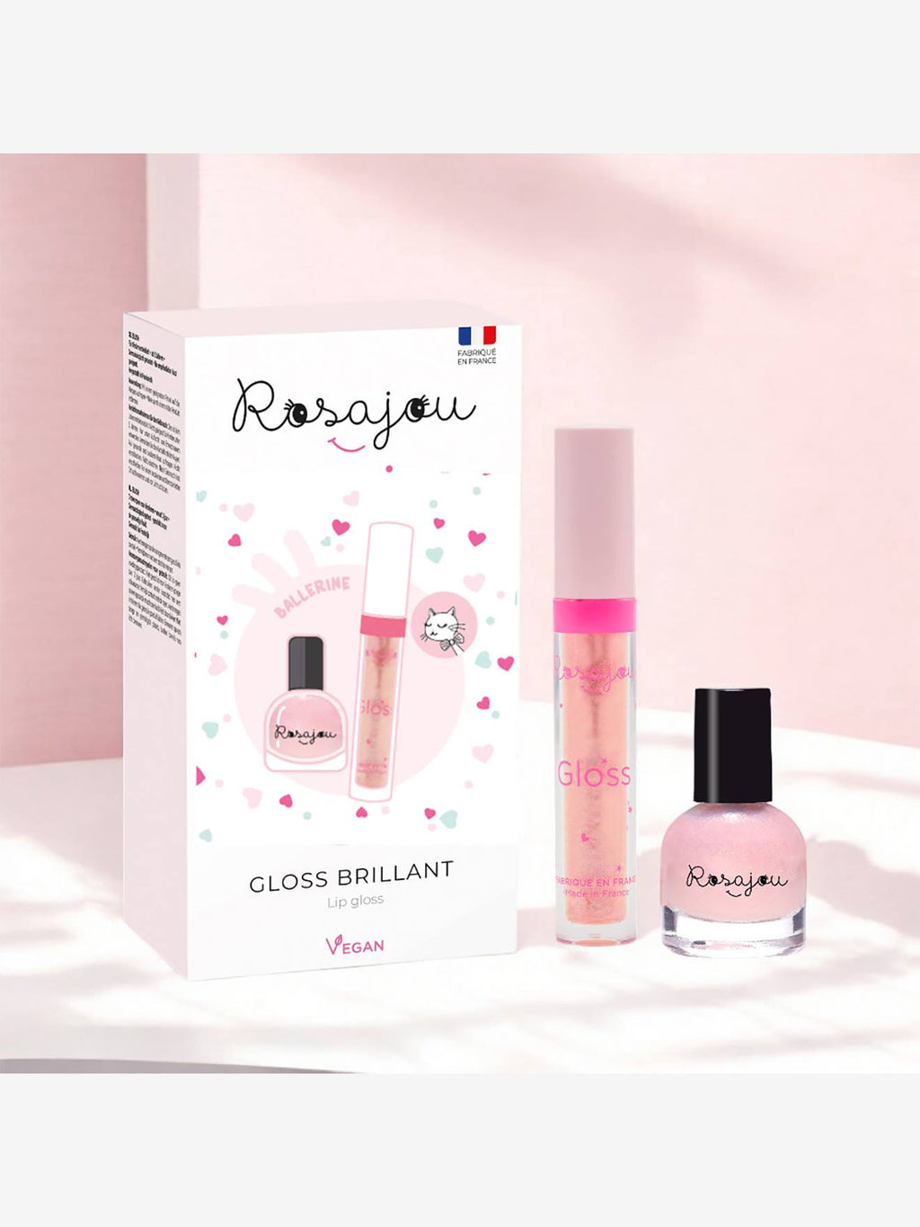 Coffret duo gloss et vernis rose poudré