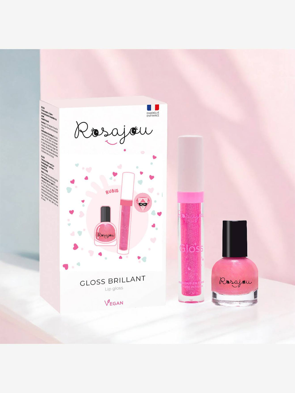 Coffret duo gloss et vernis rose