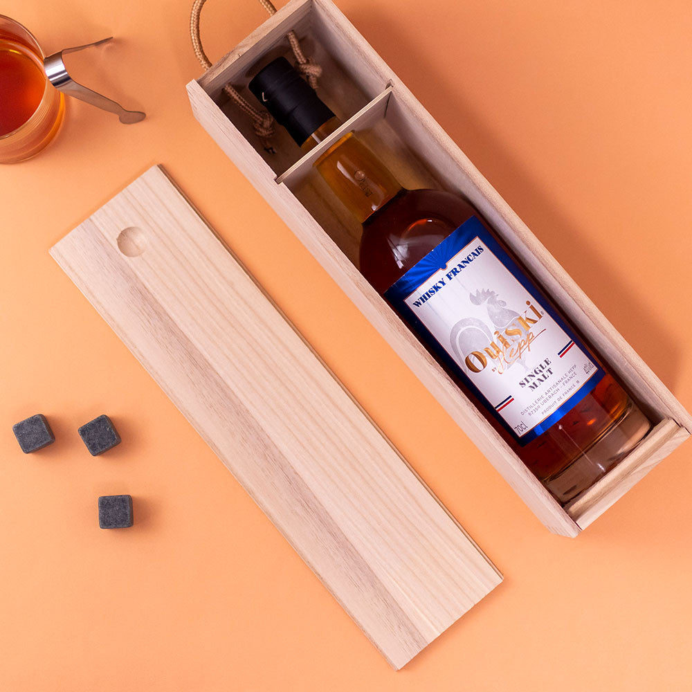 Coffret en Bois Avec Bouteille de Whisky Whisky Français Ouiski - Coffret Whisky Personnalisé