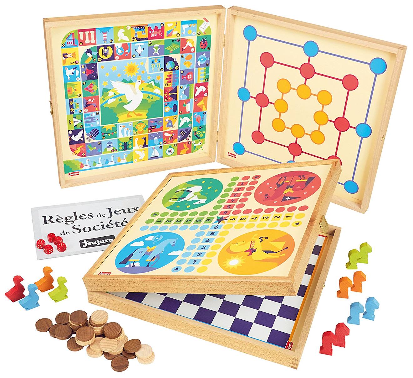 Coffret jeux de société 50 règles beige