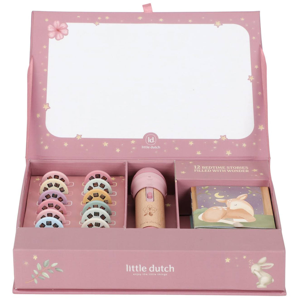 Coffret lampe à histoires fairy garden rose, bois