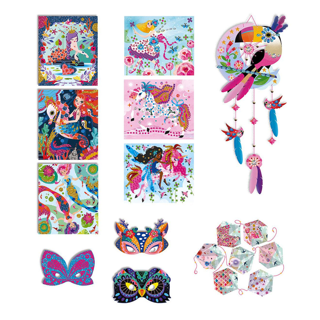 Coffret multi-activités 11 décos girly multicolore